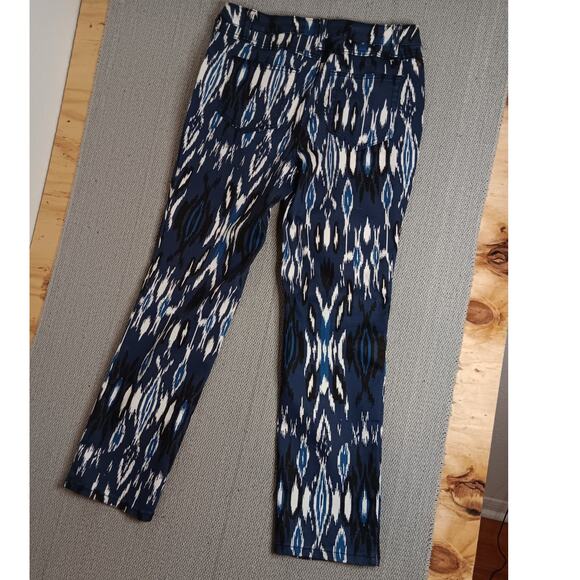 Su & Lola Pants Womens 6 Aztec Blue Stretch 5 Pocket Straight - Picture 8 of 14
